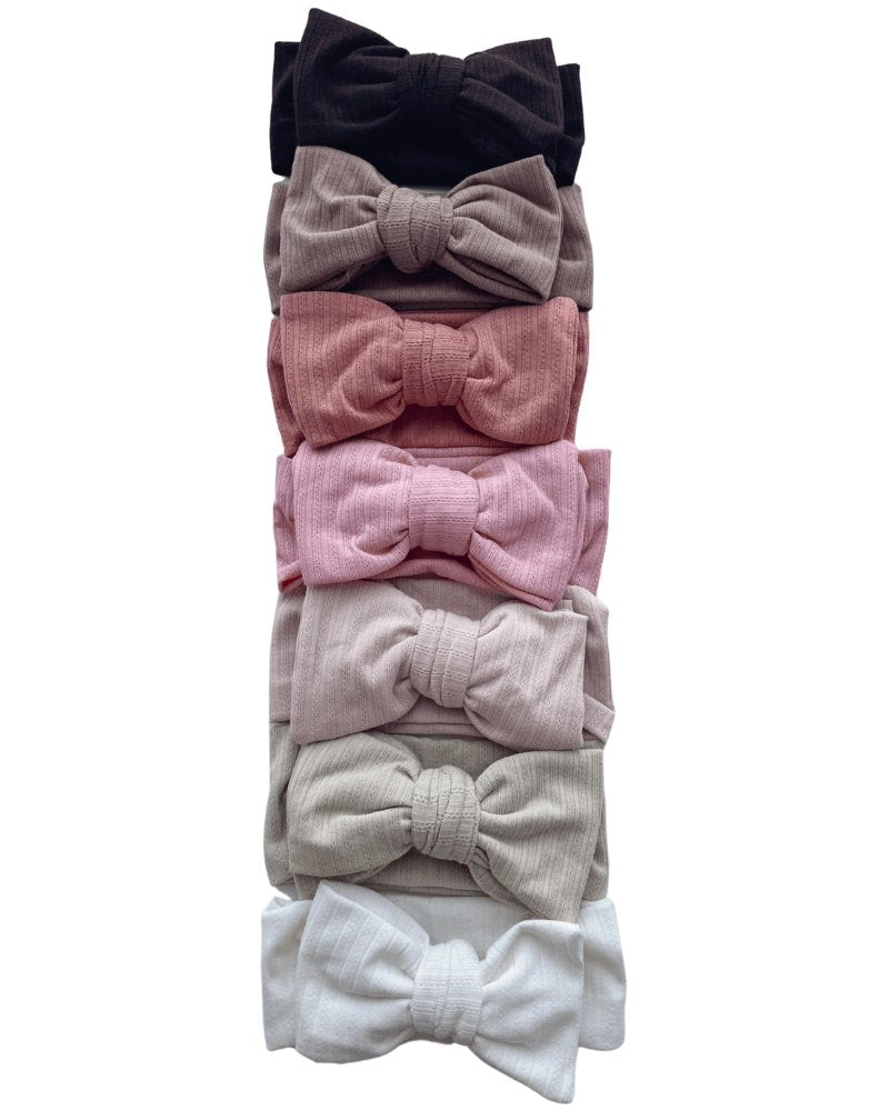 Skinny Knit Large Bow Headband - Cocoa