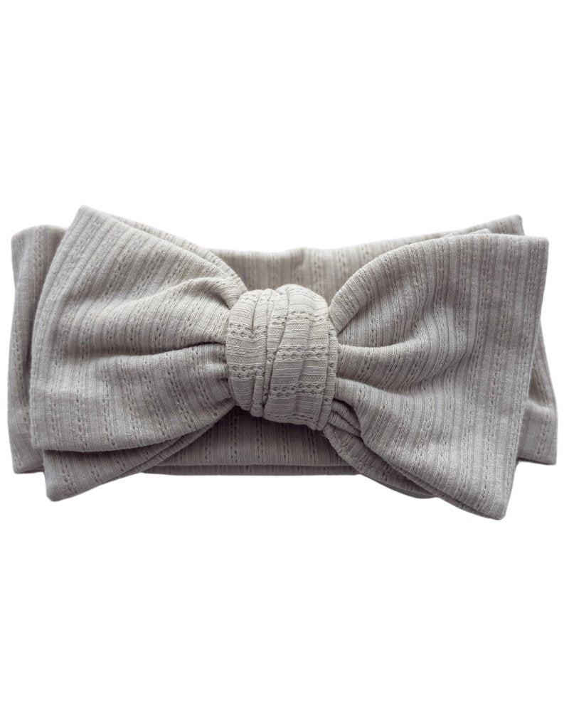 Skinny Knit Large Bow Headband - Ivory