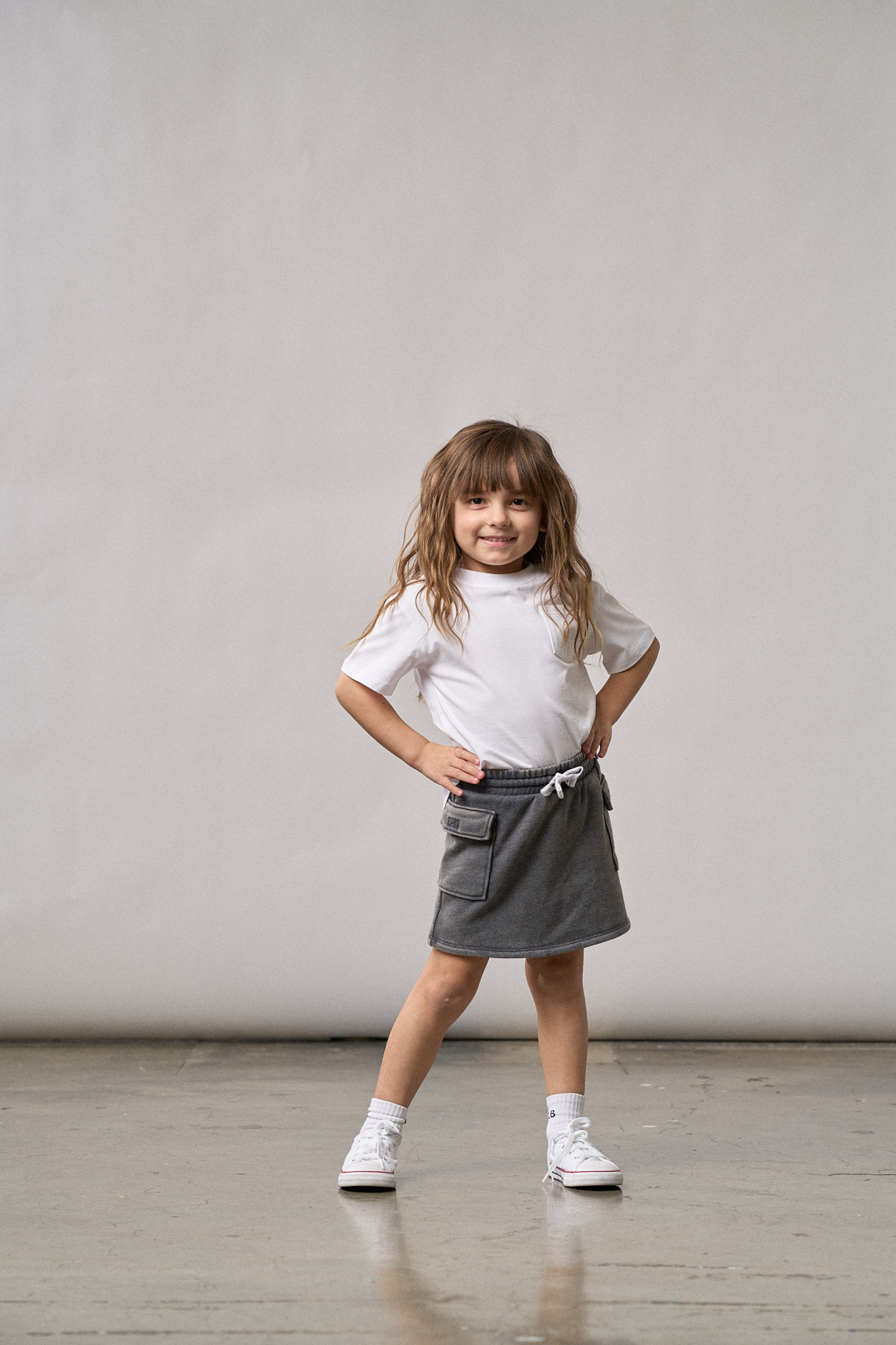 Cargo Skort - Charcoal Wash