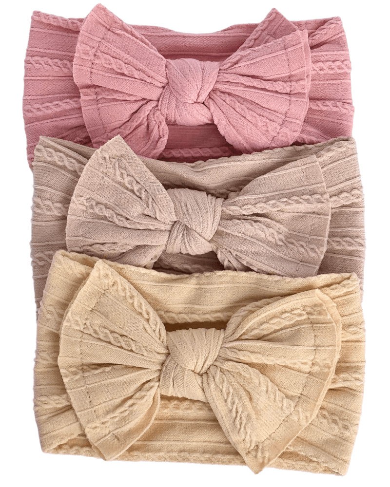 Solid Knit Nylon Headband - Dusty Pink