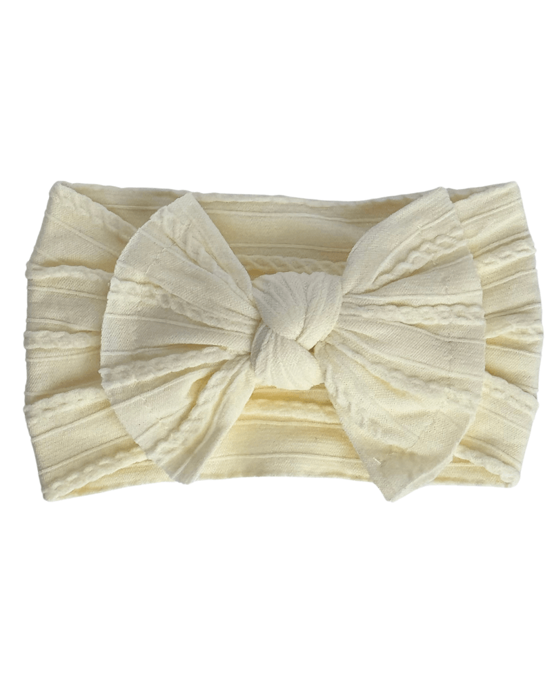 Solid Knit Nylon Headband - Pale Yellow