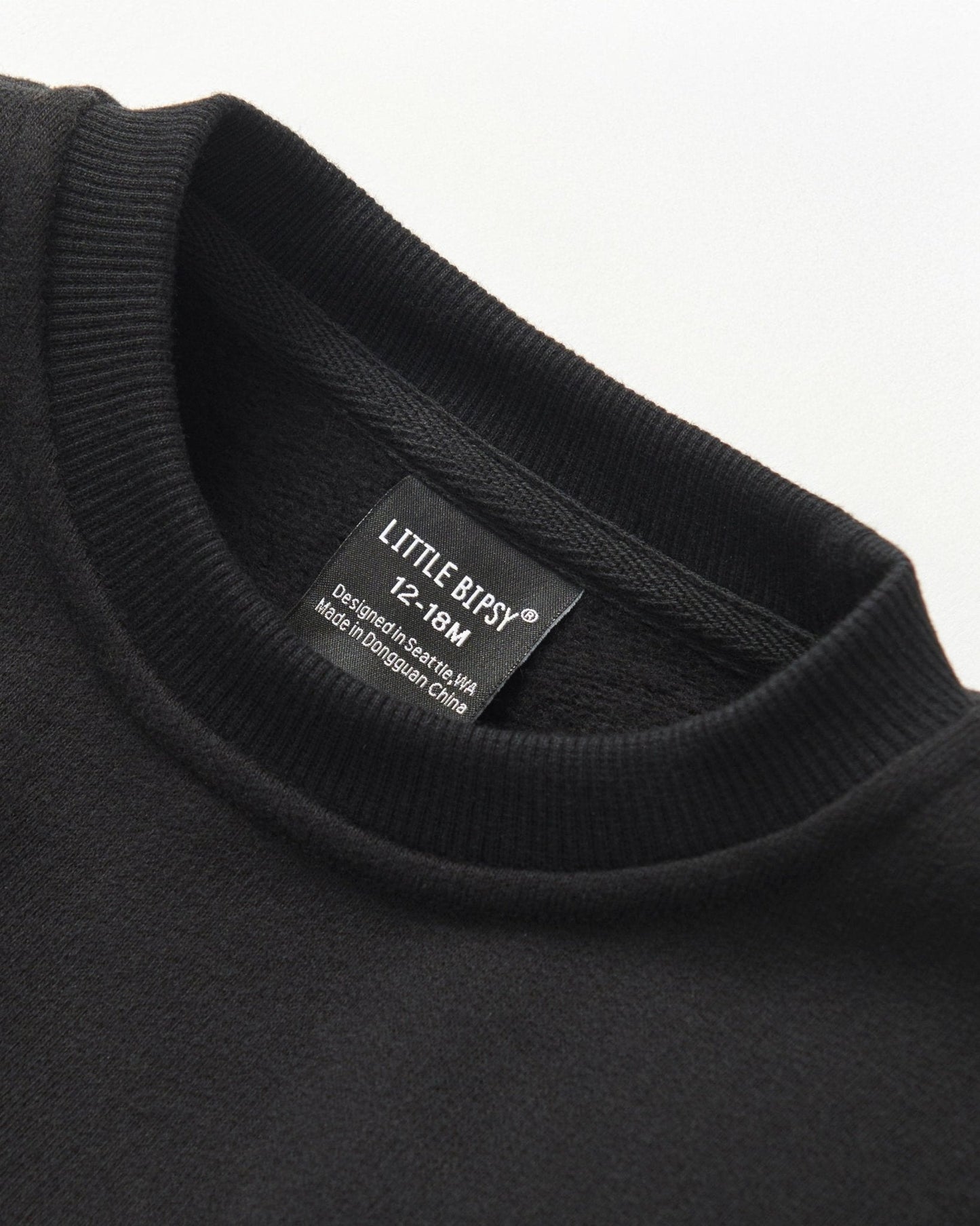 Waffle Hybrid Crewneck - Black
