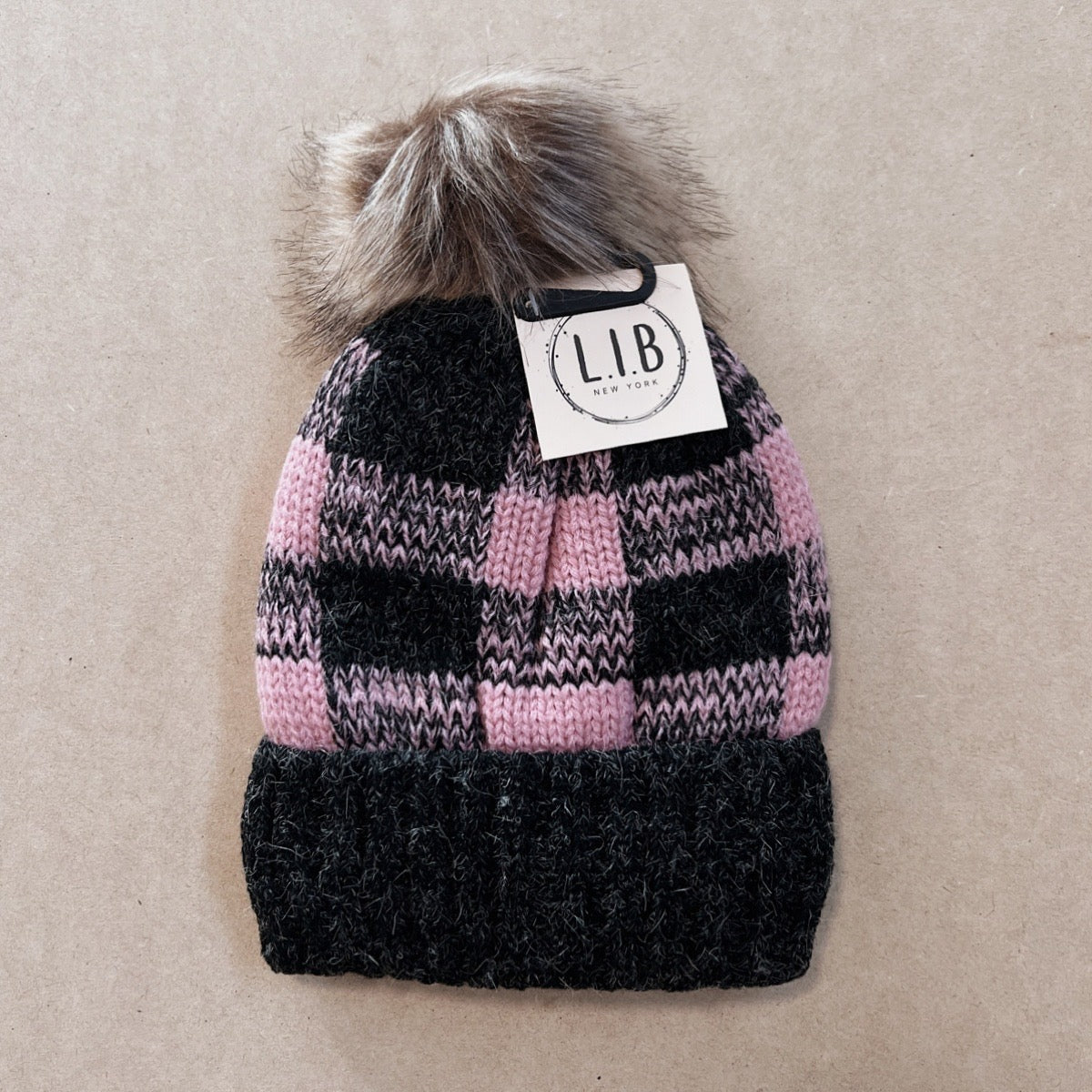 PINK | Buffalo Plaid Beanie