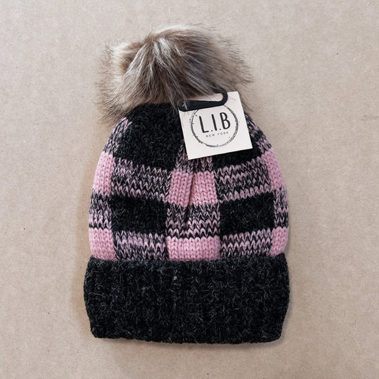 PINK | Buffalo Plaid Beanie