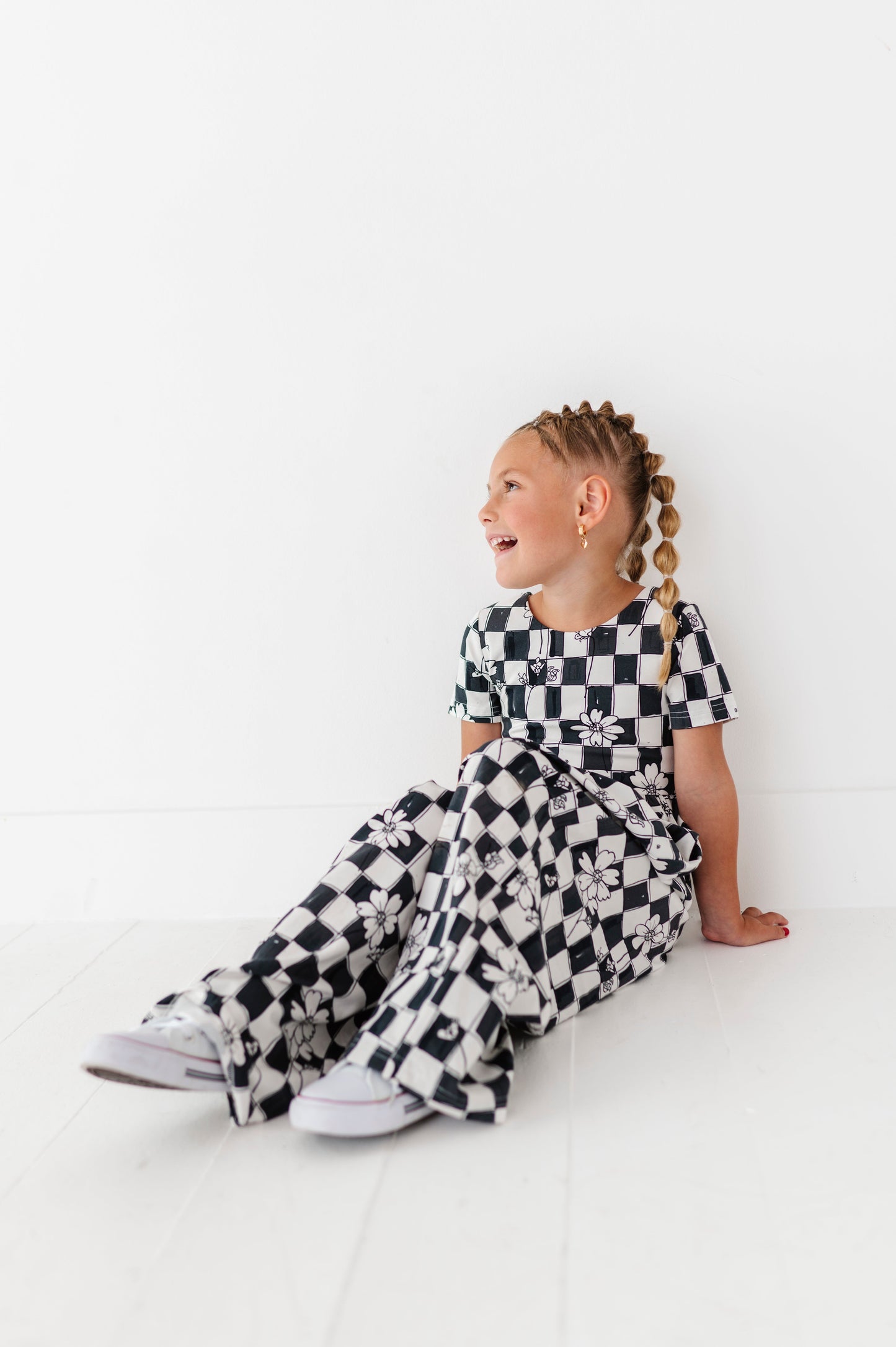Floral Check Romper