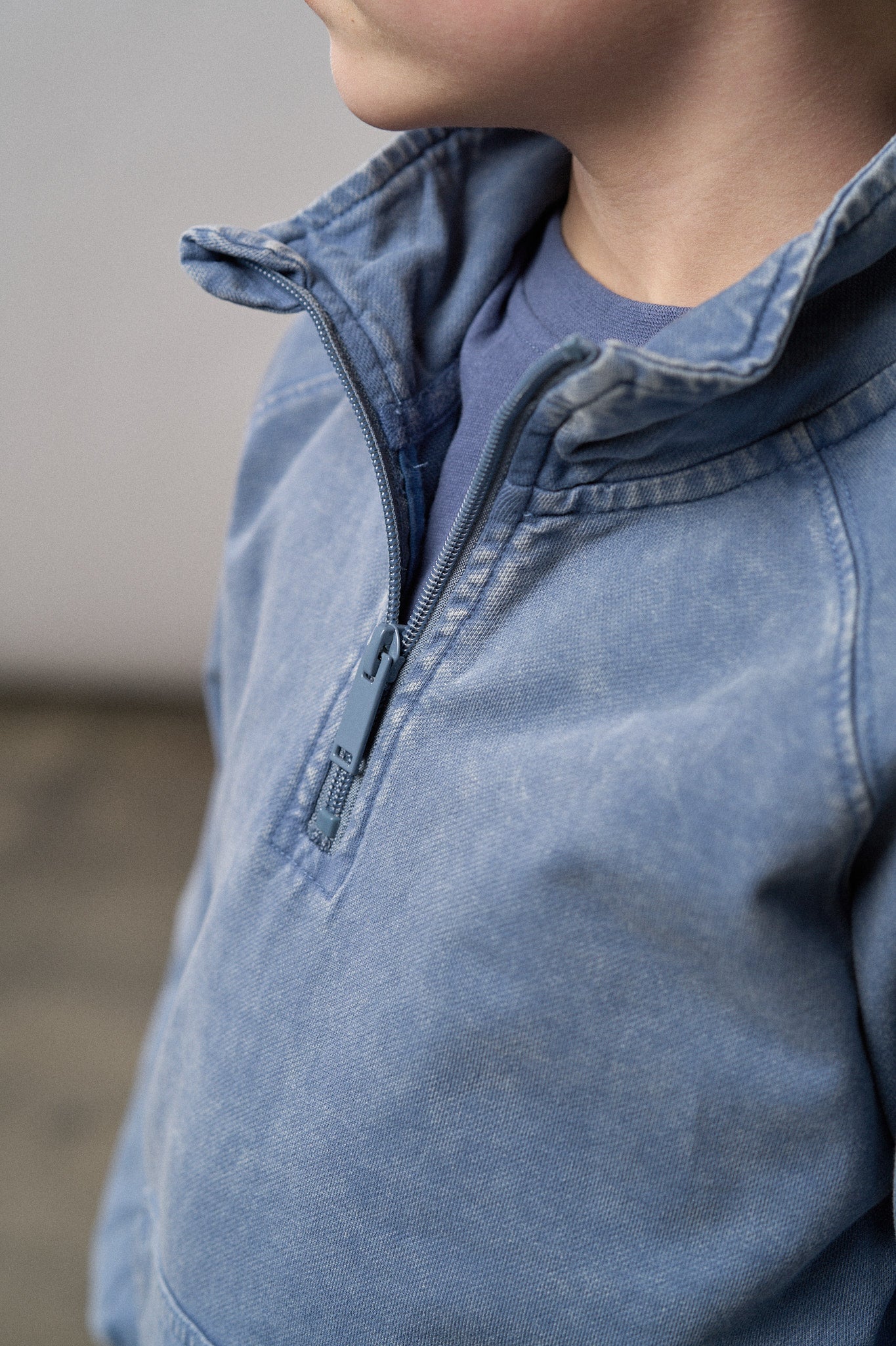 Quarter Zip Pullover -Navy Wash