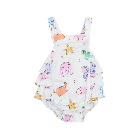 Ruffle Sunsuit - Cute Sea Creatures