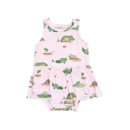 Bodysuit with Skirt - Alligator Pink