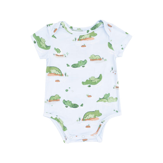 Short Sleeve Bodysuit - Alligator Blue