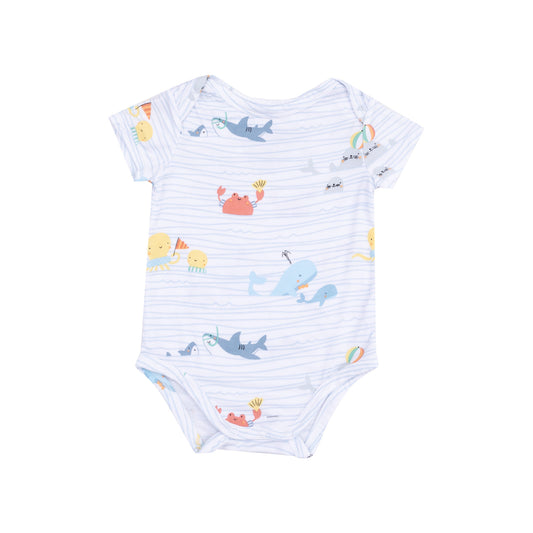 Short Sleeve Bodysuit - Sea Stripes