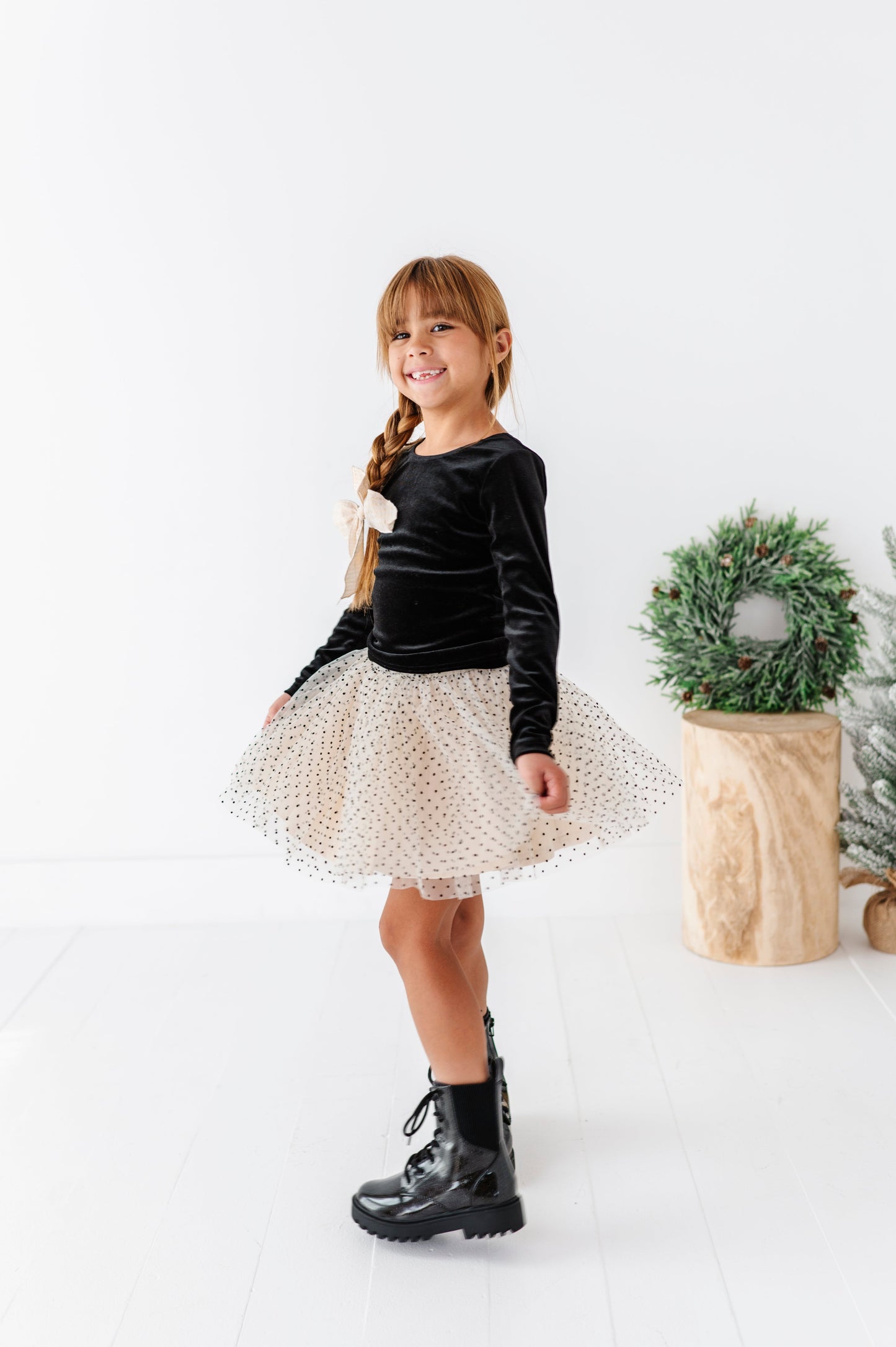 Black Velvet | Bow Back Long Sleeve Top