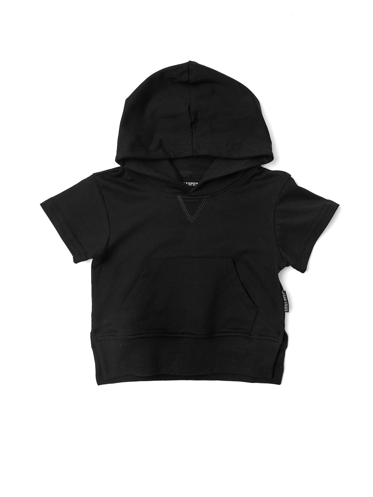 Short Sleeve Hoodie - Black