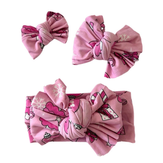 PINK CHRISTMAS BAMBOO BOWS