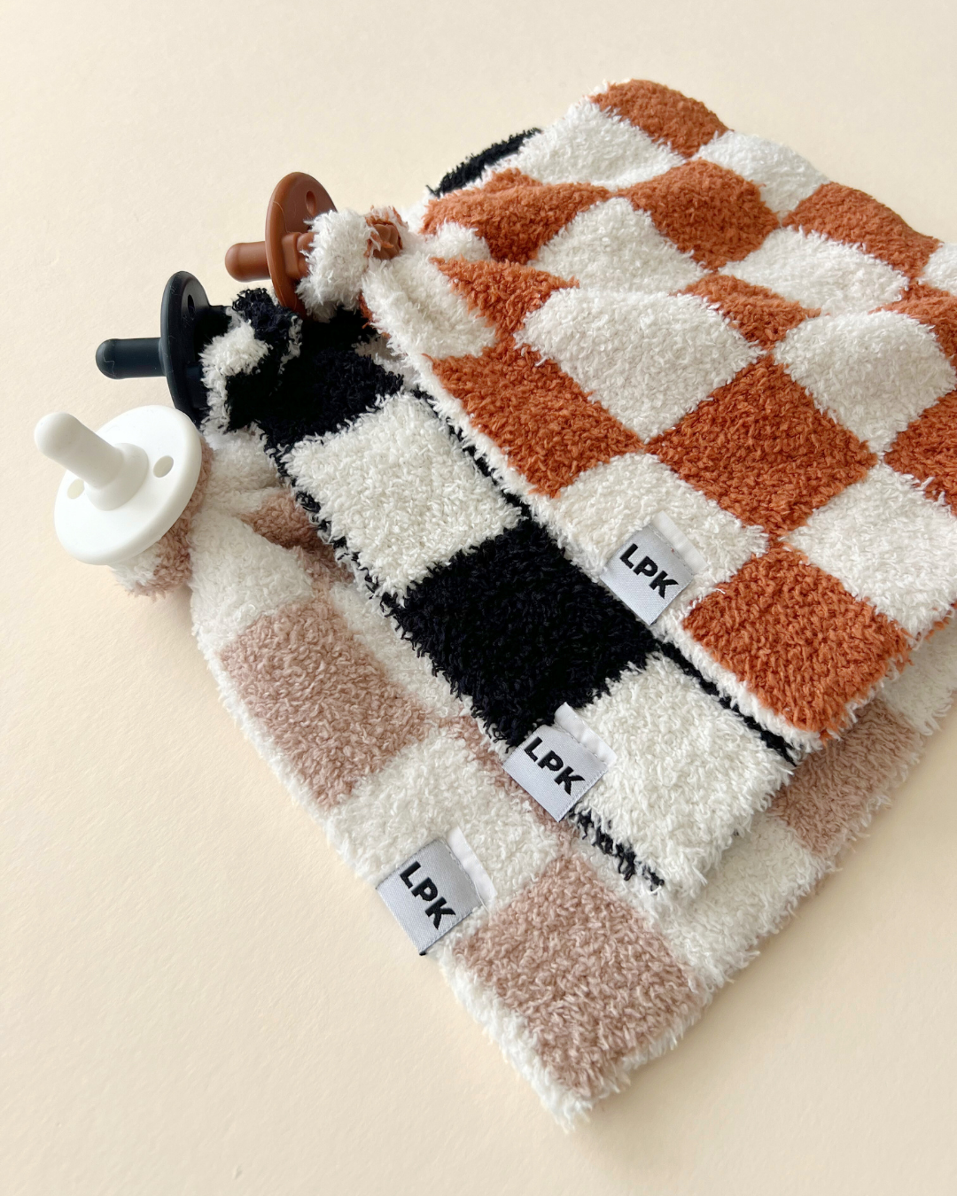 Checkered Plush Lovey | Latte