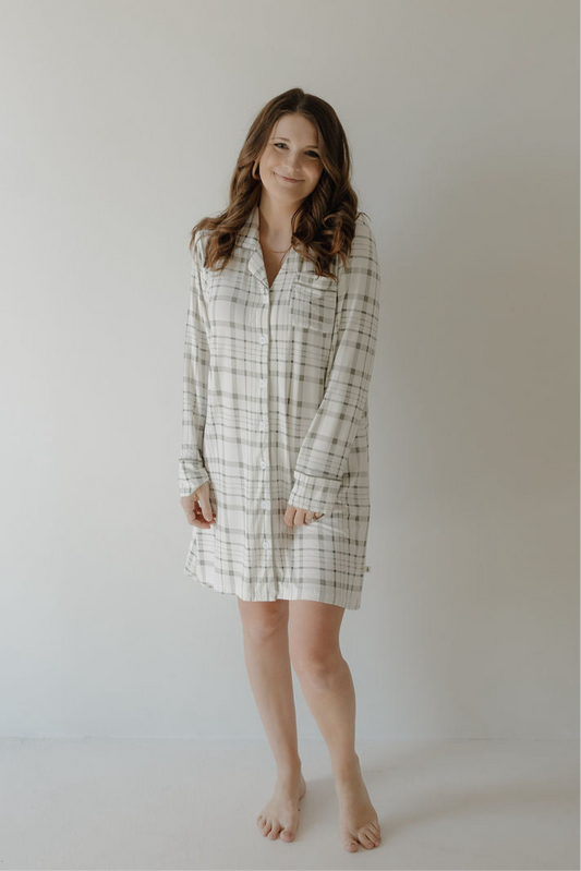 Women's Bamboo Sleeping Dress | Picnic Plaid