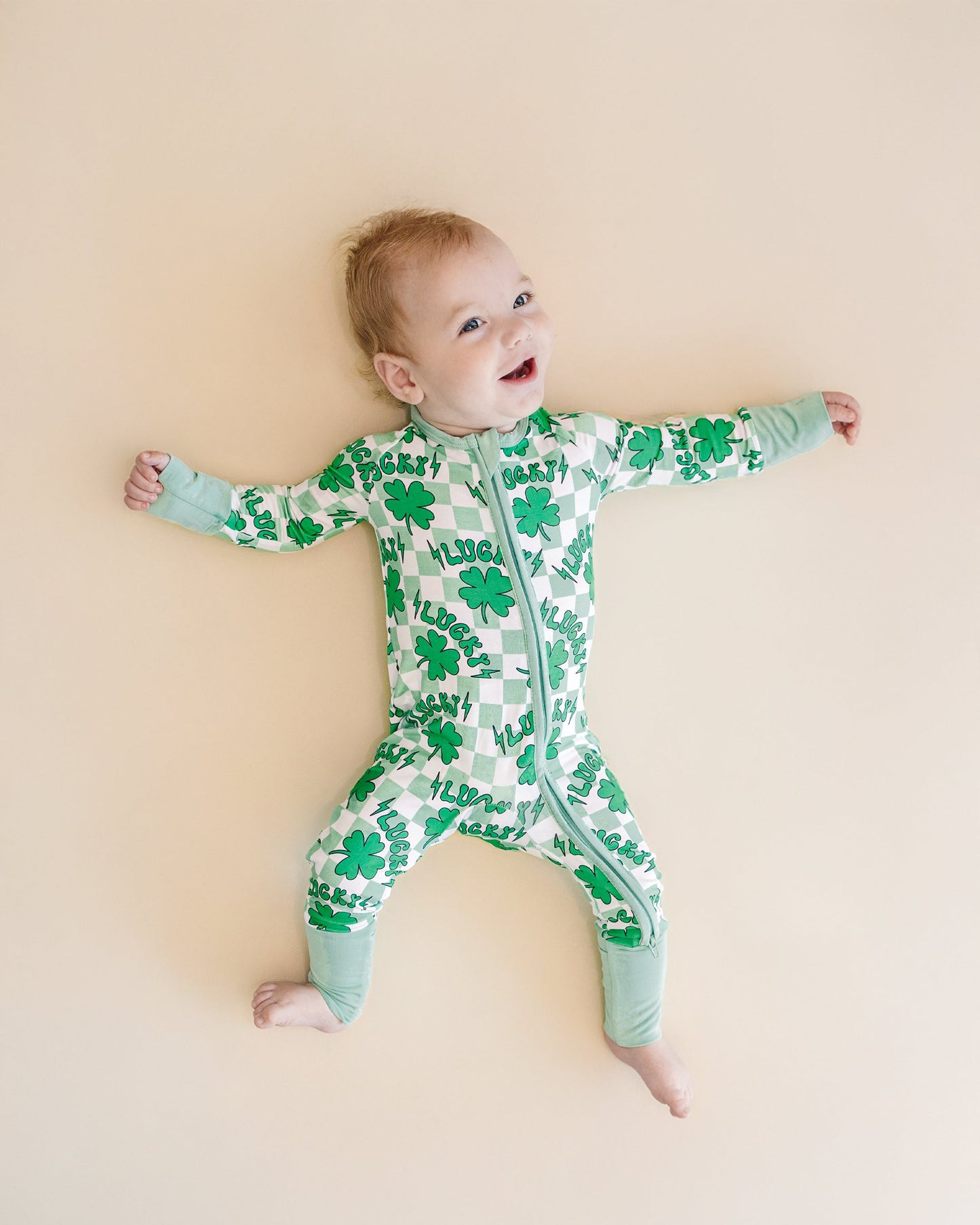 Bamboo Zip Romper | Lucky Shamrock