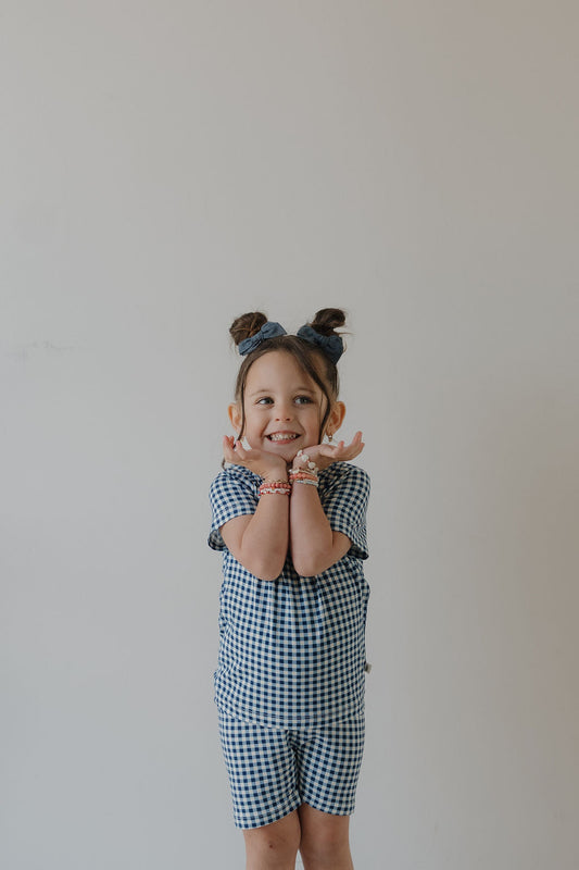Bamboo Short Set | Blue Gingham