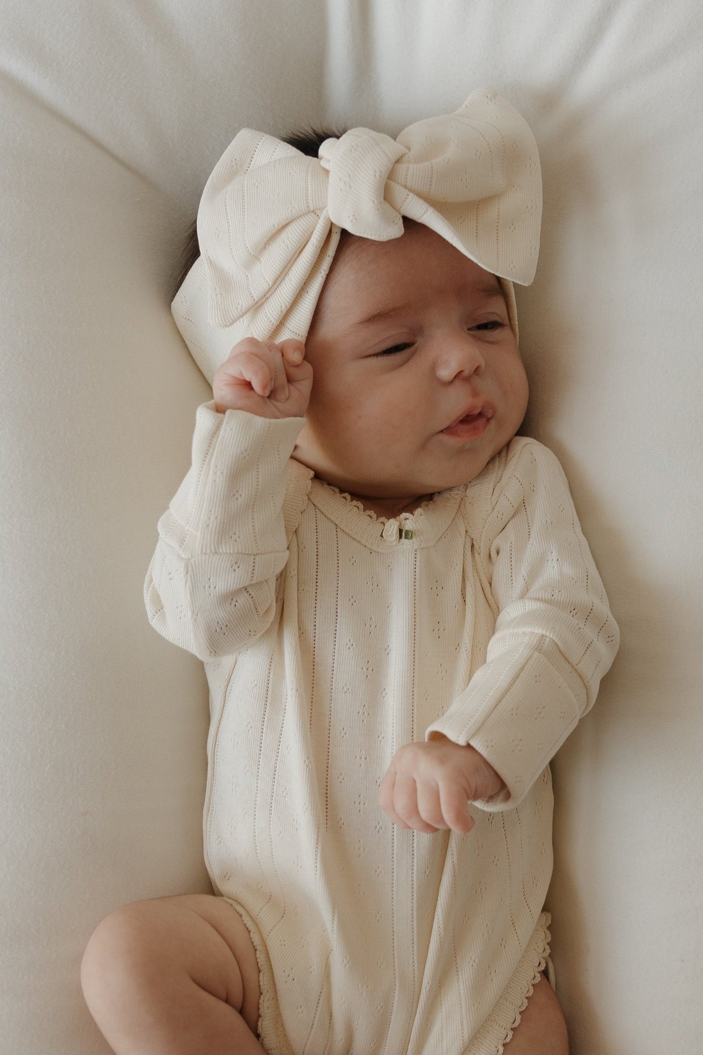 Pointelle Head Wrap | Swan
