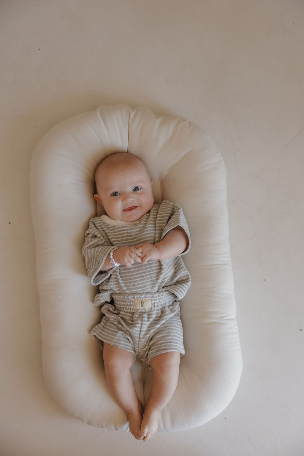 Child Terry Short Set | Grey Stripe