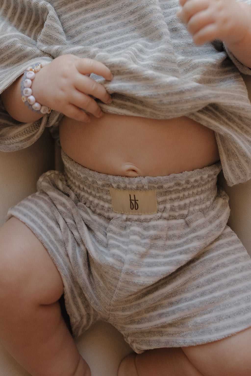 Child Terry Short Set | Grey Stripe