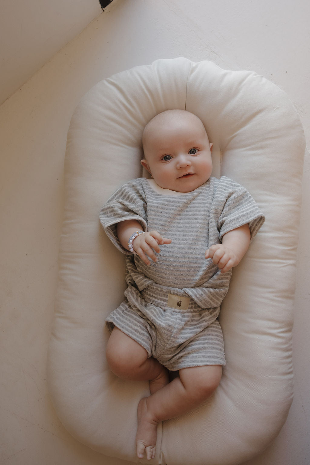 Child Terry Short Set | Grey Stripe