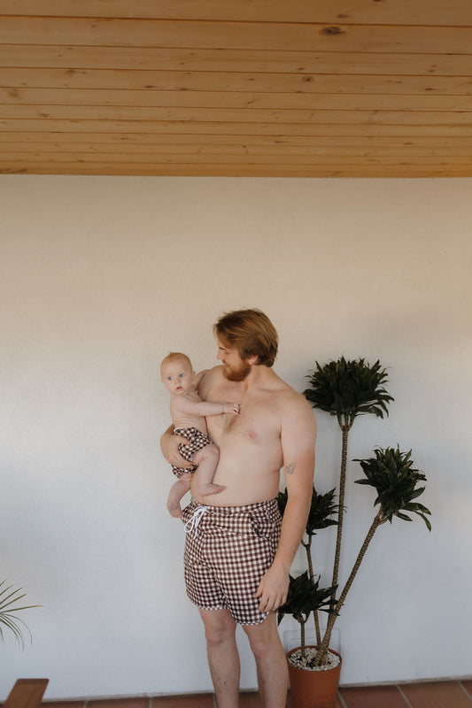 Men's Boardshort | Chocolate Gingham