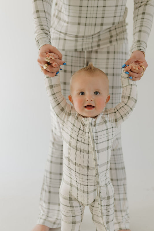 Bamboo Zip Pajamas | Picnic Plaid