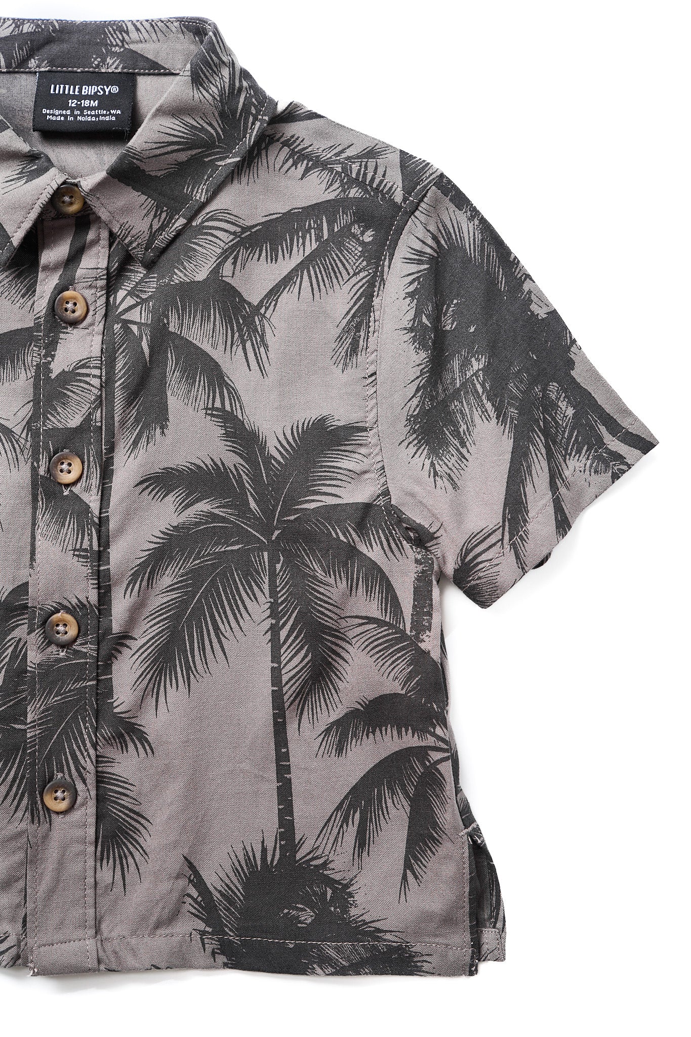 Palm Print Button Up