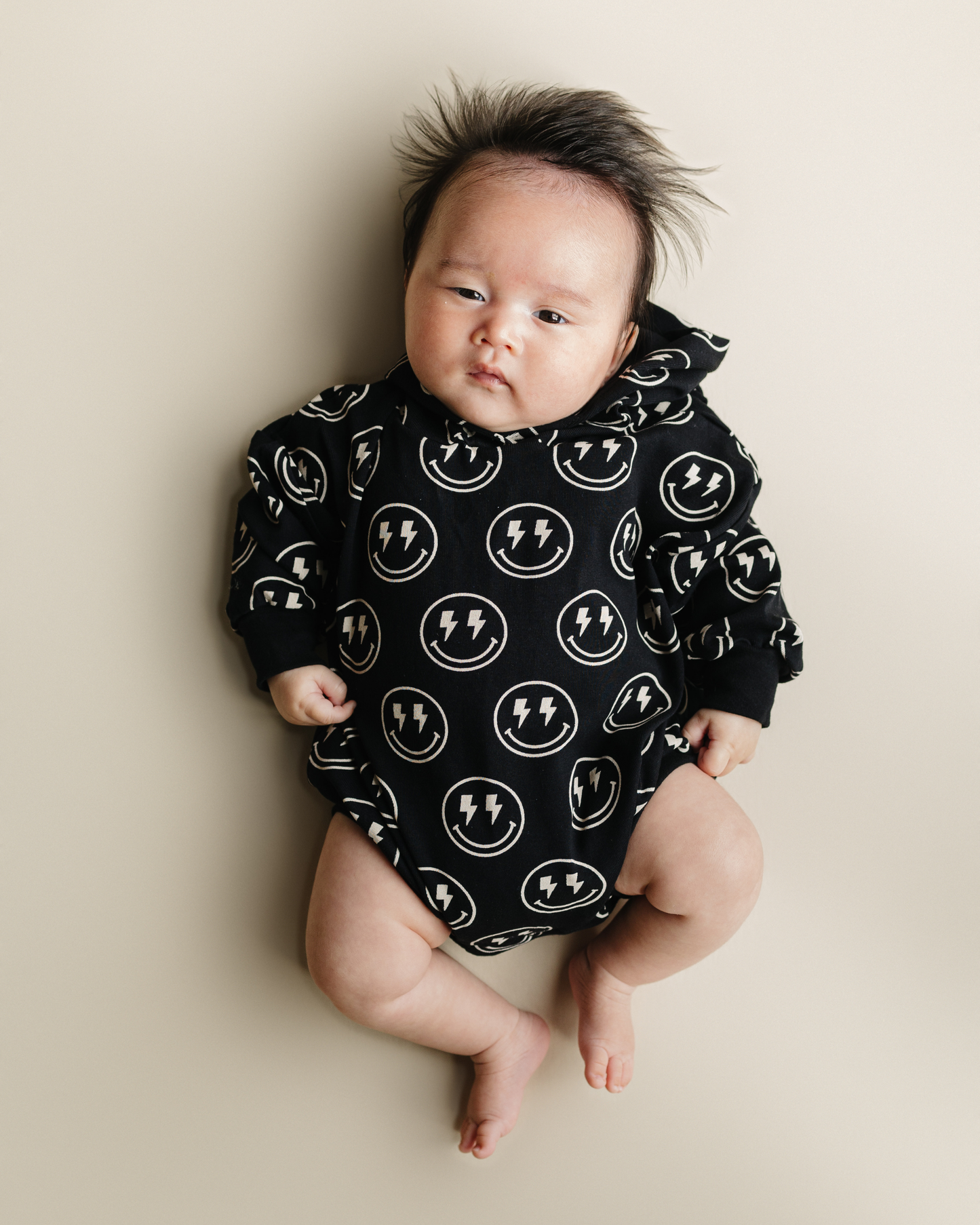 Hooded Bubble Romper  | Electric Smiley