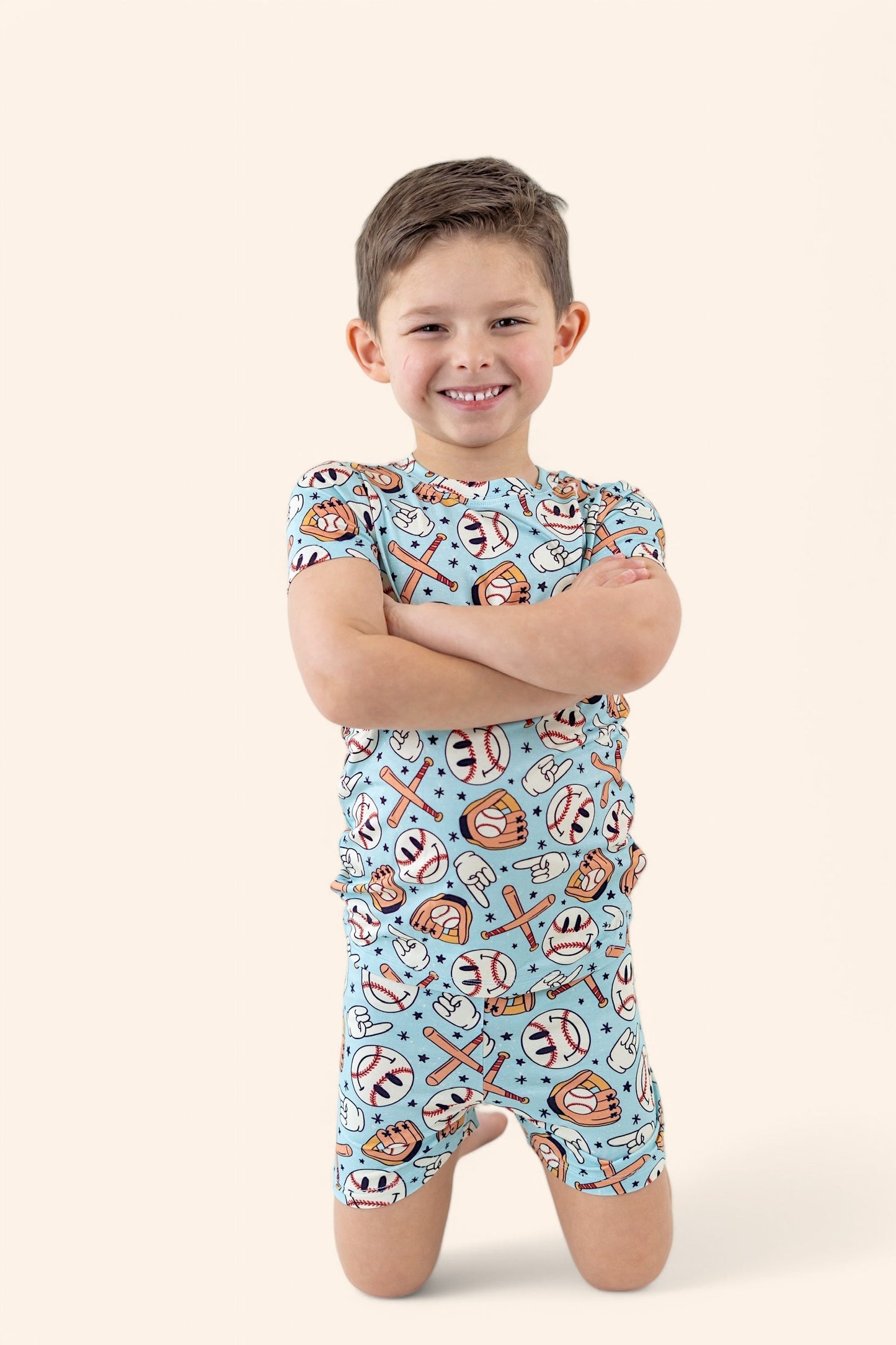 BASEBALL SMILEY DREAM SHORT SET
