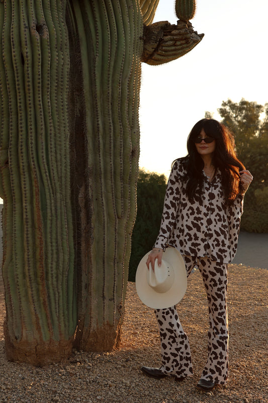 Women's Bamboo Button Up Lounge Set | Moo!