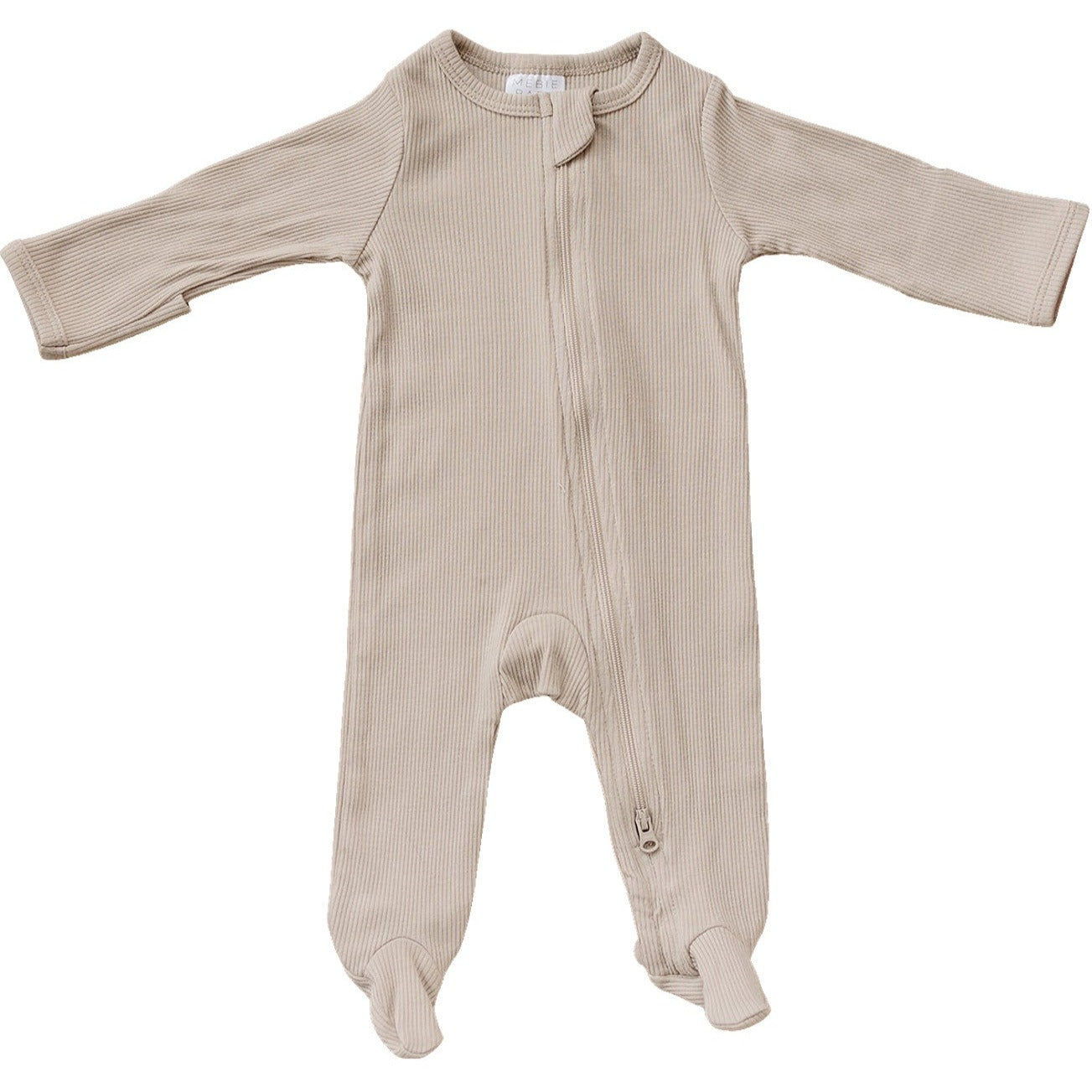 Oatmeal Organic Cotton Ribbed Zipper