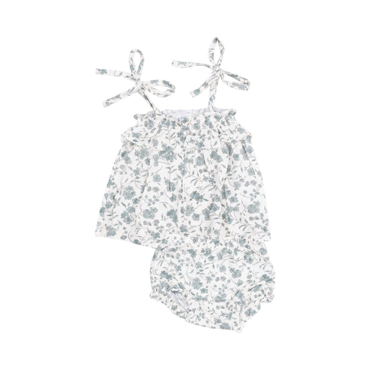 Ruffle Top & Bloomer - Baby's Breathe Floral