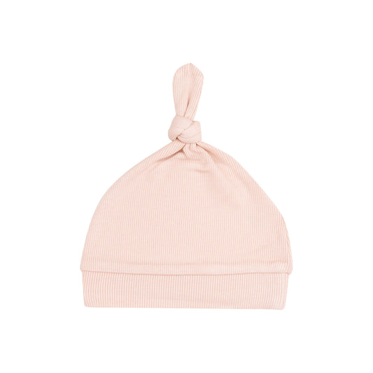Knotted Hat - Solid Rose Smoke Ribbed