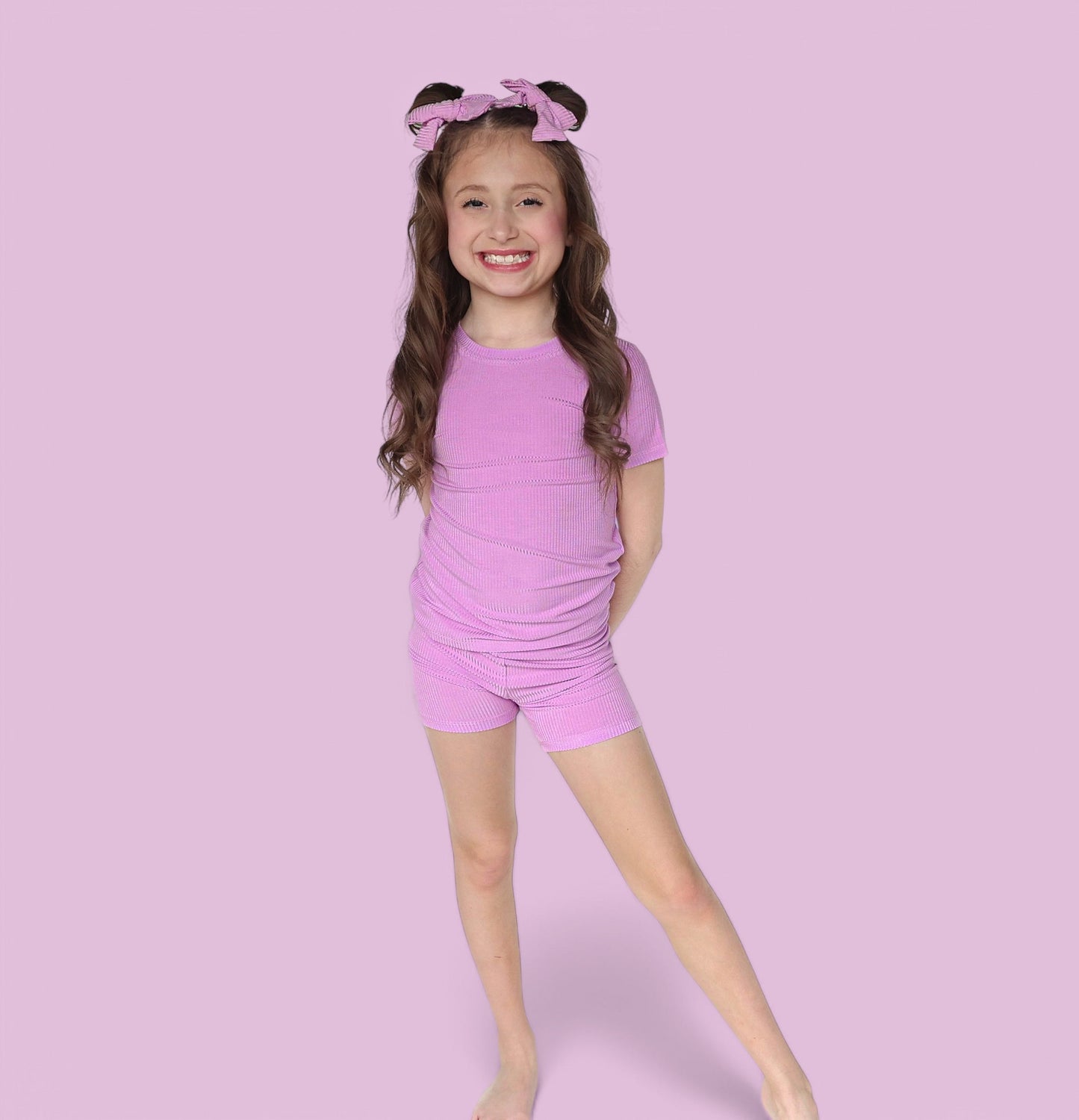 FOREVER LILAC RIB DREAM SHORT SET
