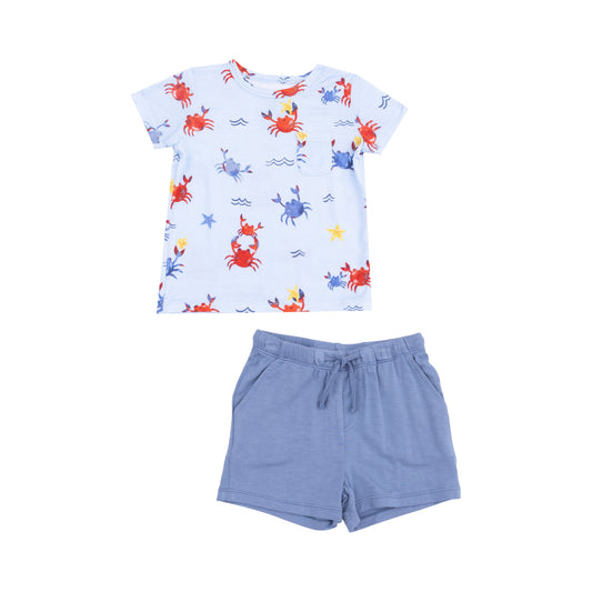 Crew Neck Tee and Short - Crayon Crabs
