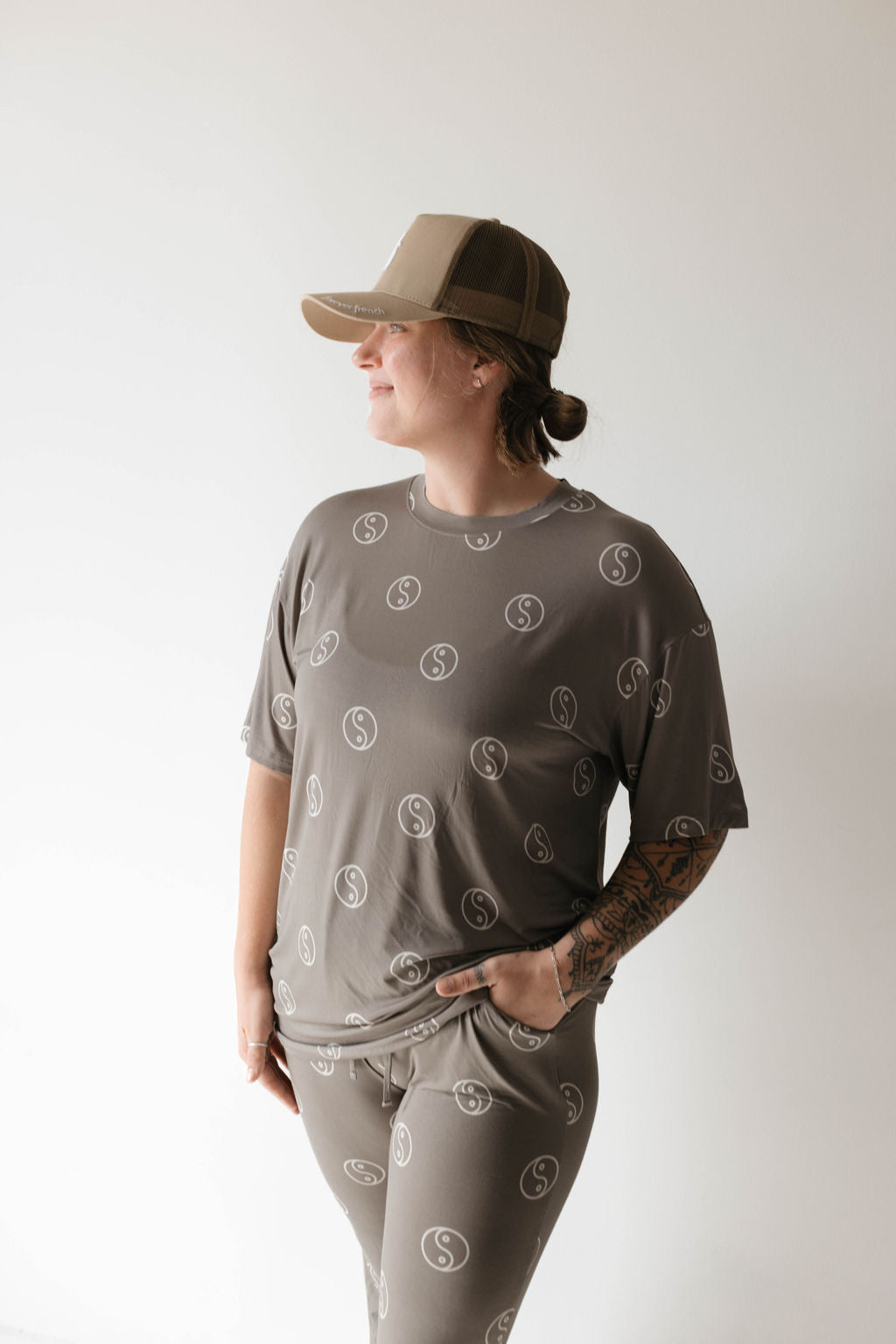 Short Sleeve Women's Bamboo Pajamas | Sage Yin Yang