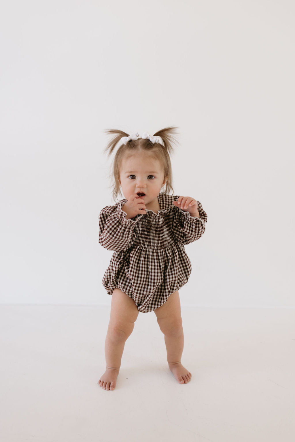 Ruffle Romper | Chocolate Chai