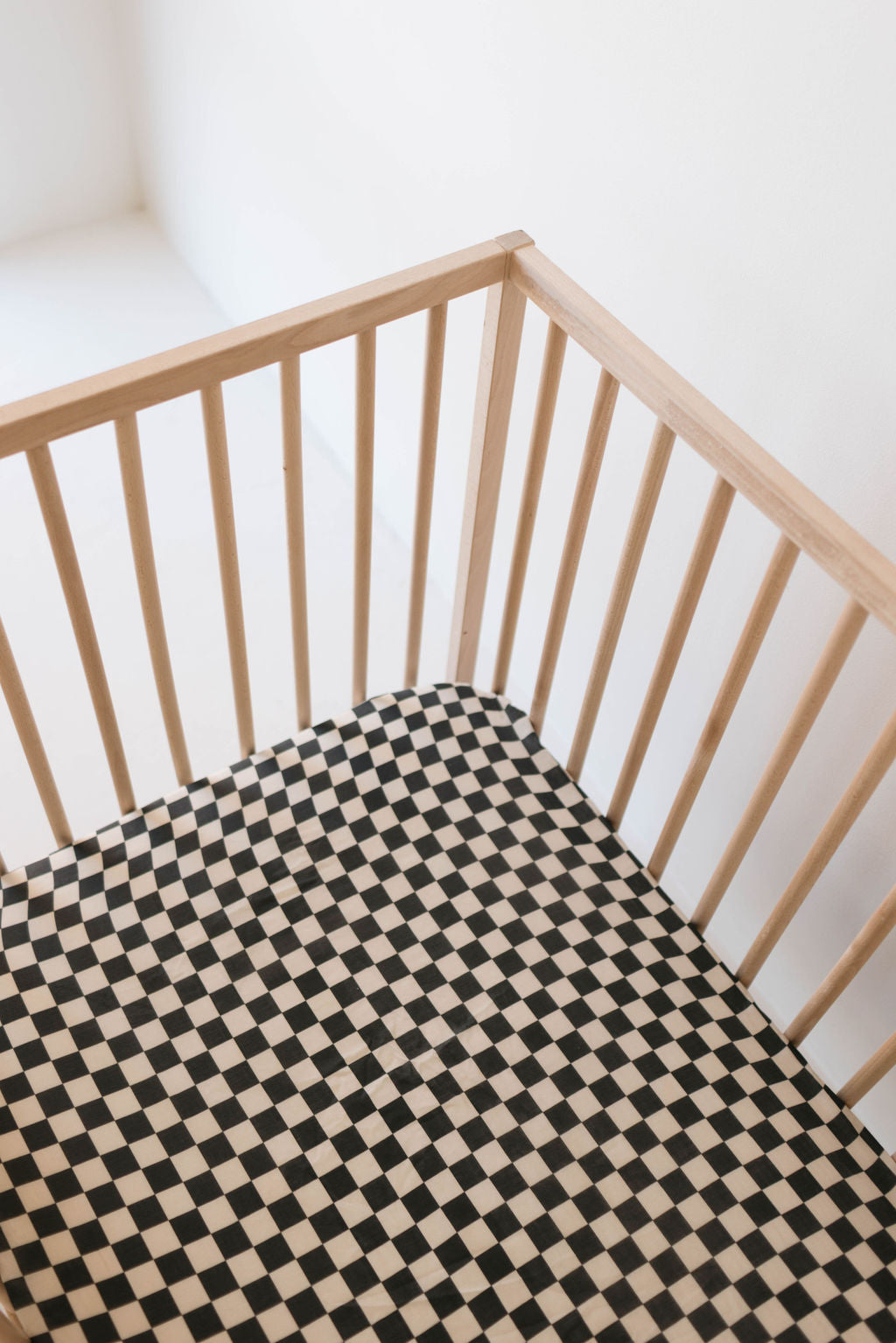 Muslin Crib Sheet | Black & Ivory Checkerboard