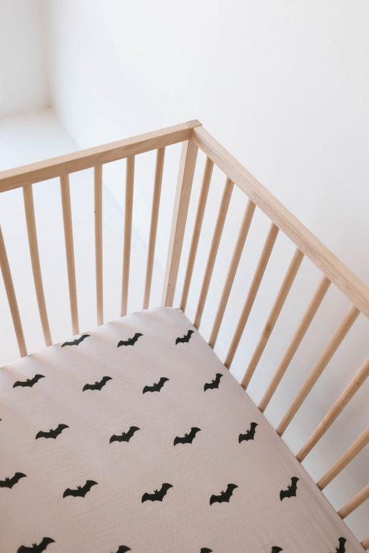 Muslin Crib Sheet | It's Bats!