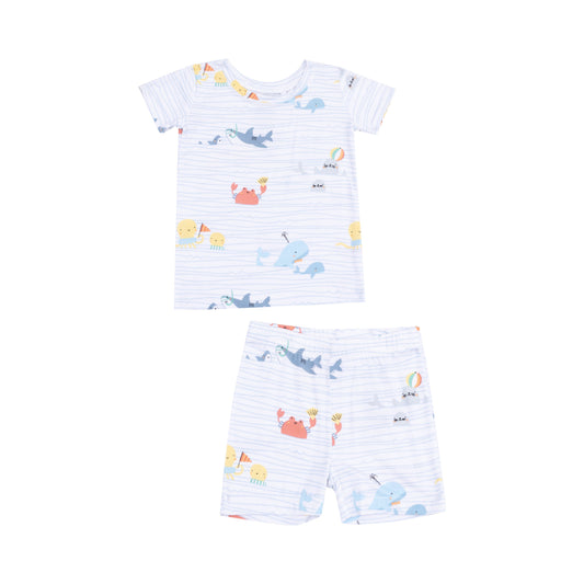 Loungewear Short Set - Sea Stripes
