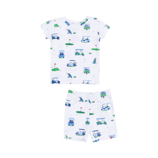 Loungewear Short Set - Vintage Golf Carts Blue