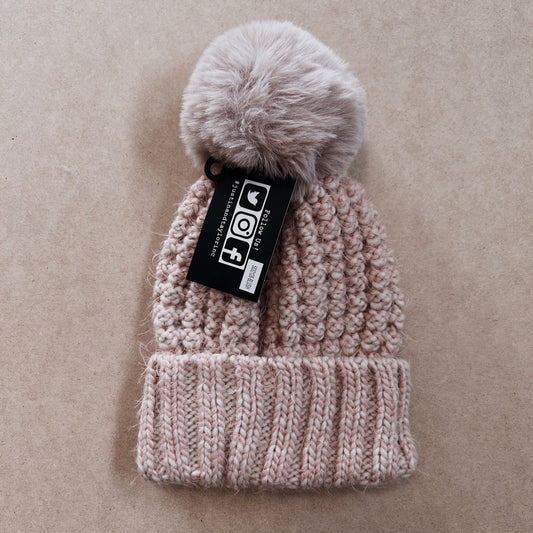 Pink | Knit pom beanie