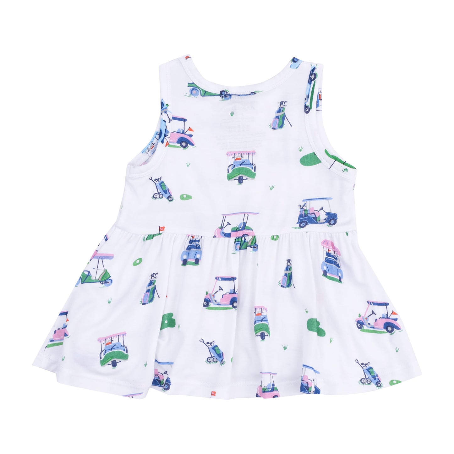Peplum Tank Top and Bike Short - Vintage Golf Carts Pink