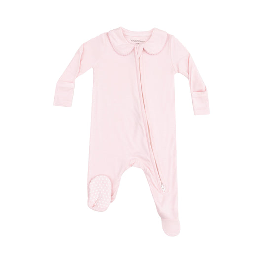 Peter Pan 2 Way Zipper Footie - Solid Classic Pink