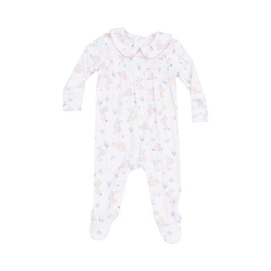 Smocked Peter Pan Footie - Bunny and Duck