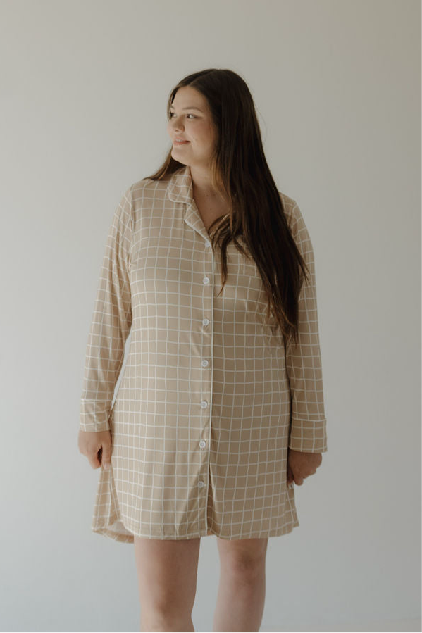 Women's Bamboo Sleeping Dress | Grid