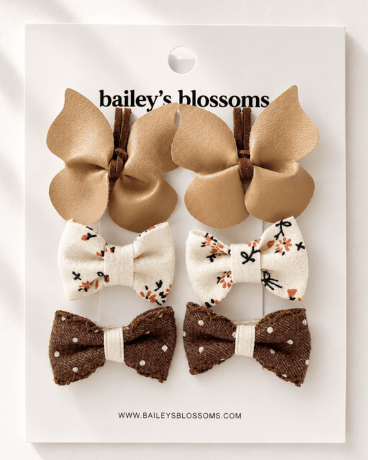6-Piece Hair Clip Set - Brown Sugar