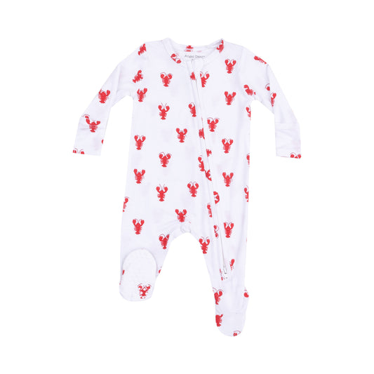 2 Way Zipper Footie - Lobster Bamboo
