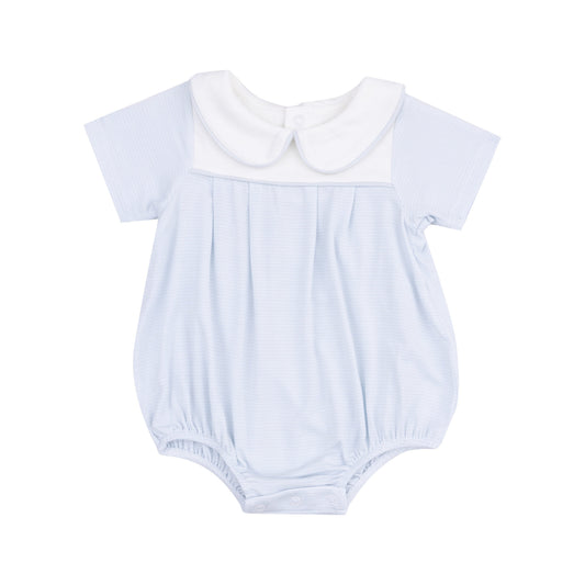 Classic Box Pleat Bubble - Stripe Classic Blue